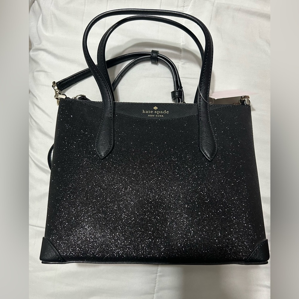 kate spade Black Glitter Tote Bag